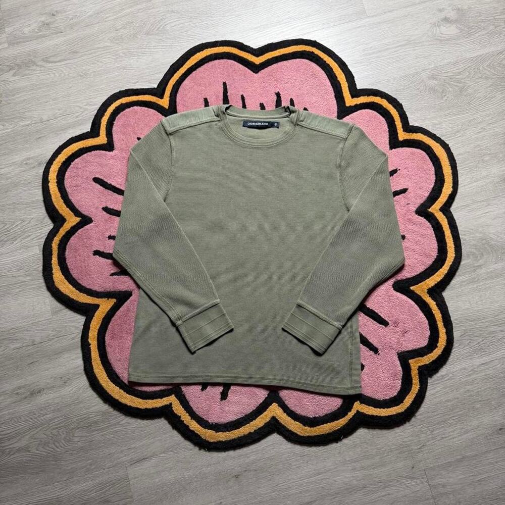 Calvin Klein Jeans L/S Thermal Shirt Size Large Green